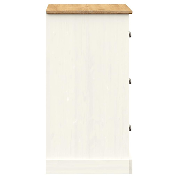 vidaXL Skänk med lådor VIGO 78x40x75 cm vit massiv furu Vit