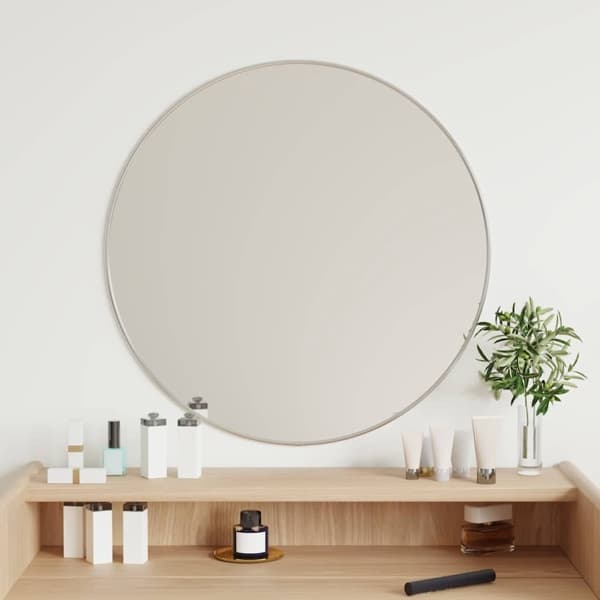 vidaXL Väggspegel silver Ø 60 cm rund Silver