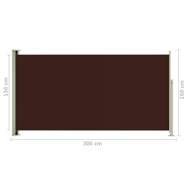 vidaXL Infällbar sidomarkis 160x300 cm brun Brun
