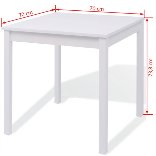 vidaXL Matgrupp, 3 Delar, Furu Vit Vit