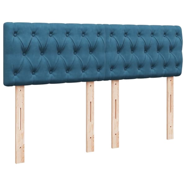 vidaXL Ramsäng med madrass blå 140x190 cm sammet Blå