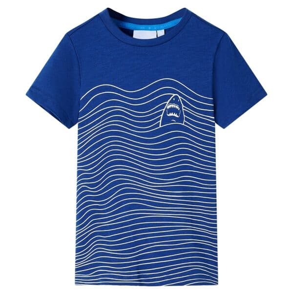 vidaXL T-shirt för barn mörkblå 128 Blå