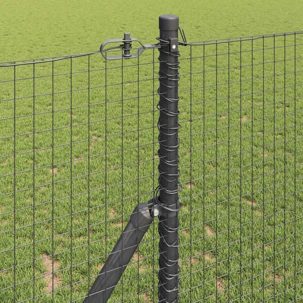 vidaXL Utomhus Svetsat Trådstängsel Markfäste 10 x 1 m Grå Mesh Grå
