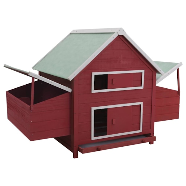 vidaXL Hönshus röd 157x97x110 cm trä Röd