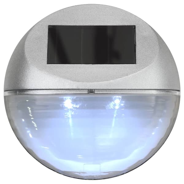 vidaXL Sollampa vägg LED set 12 st rund silver Silver