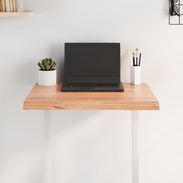 vidaXL Bordsskiva ljusbrun 60x40x(2-4) cm massivt trä levande kant Brun