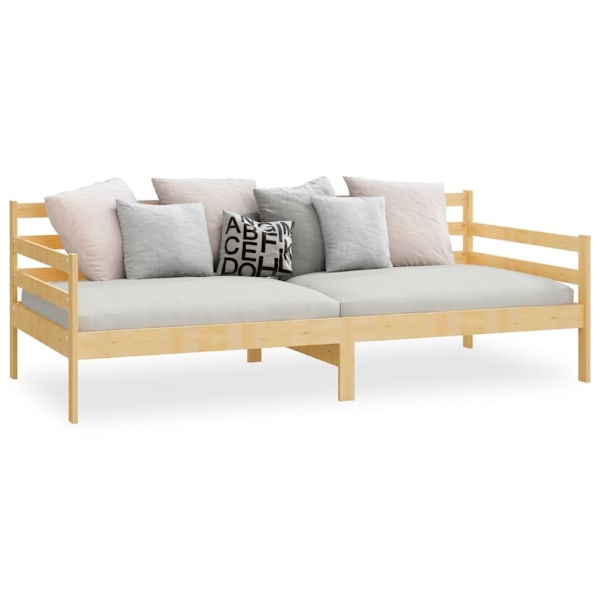 vidaXL Dagbädd massiv furu 90x200 cm Brun