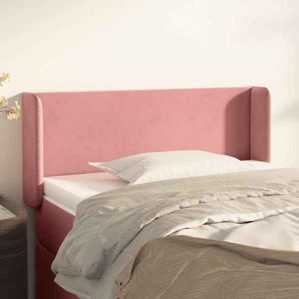 vidaXL Sänggavel med kanter rosa 83x16x78/88 cm sammet Rosa