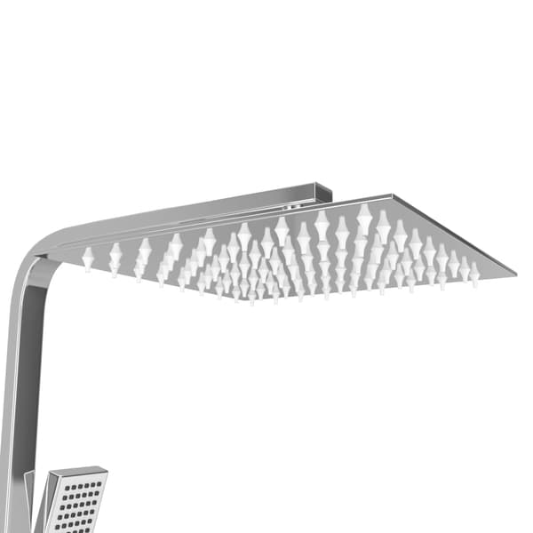 vidaXL Dusch med handdusch och termostat rostfritt stål Silver