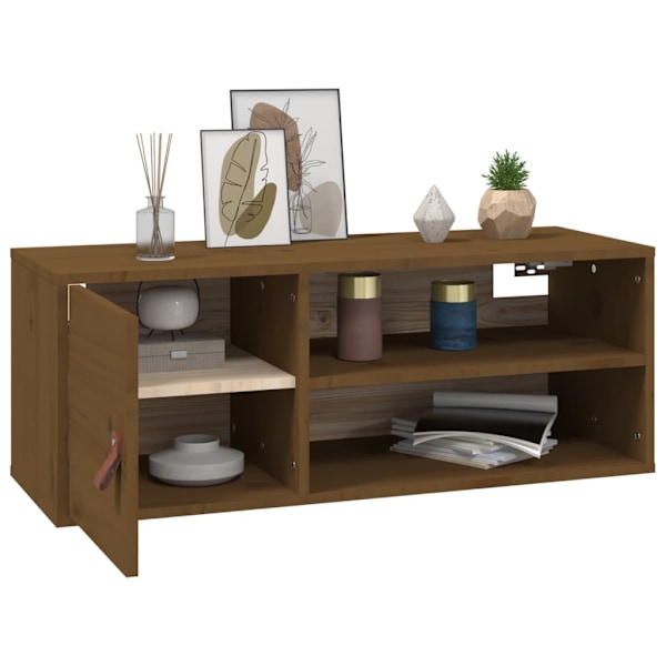 vidaXL Väggskåp honungsbrun 80x30x30 cm massiv furu Brun