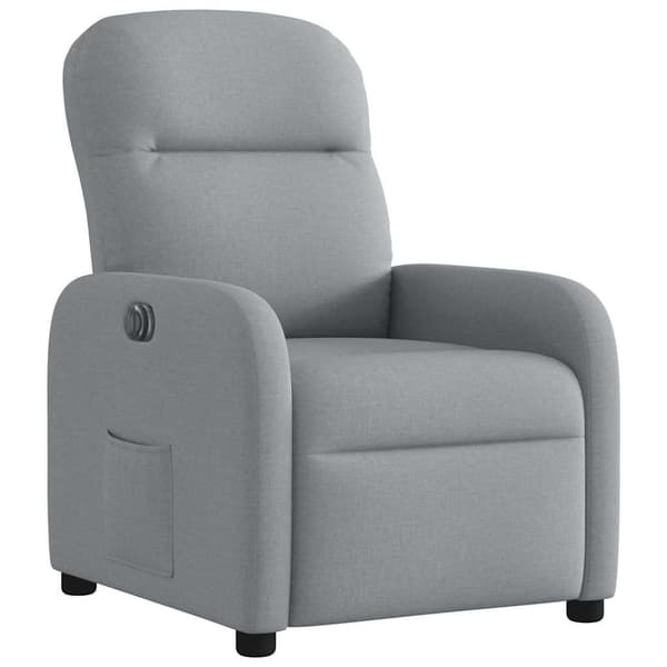 vidaXL Elektrisk reclinerfåtölj ljusgrå tyg Grå