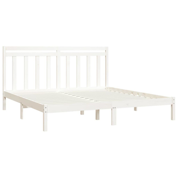 vidaXL Sängram vit massivt trä 200x200 cm Vit