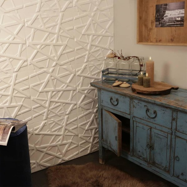 WallArt 3D Väggpaneler 24 st GA-WA26 olivia Vit
