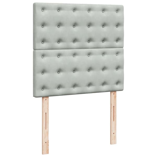 vidaXL Ramsäng med madrass ljusgrå 80x200 cm sammet Grå