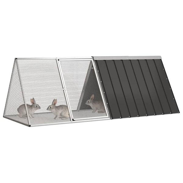 vidaXL Kaninbur antracit 201,5x80,5x71 cm galvaniserat stål Antracit