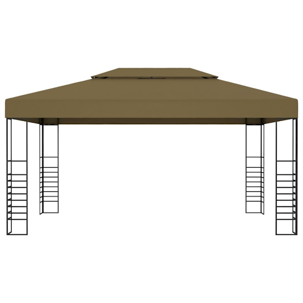 vidaXL Paviljong med ljusslinga LED 3x4 m taupe Taupe