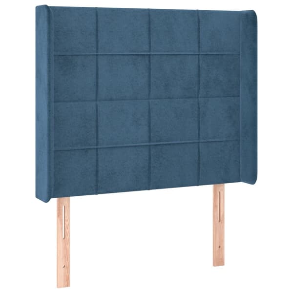 vidaXL Ramsäng med madrass & LED mörkblå 80x200 cm sammet Blå