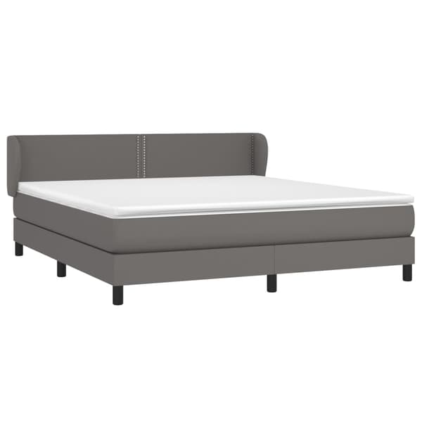 vidaXL Ramsäng med madrass grå 180x200 cm konstläder Grå