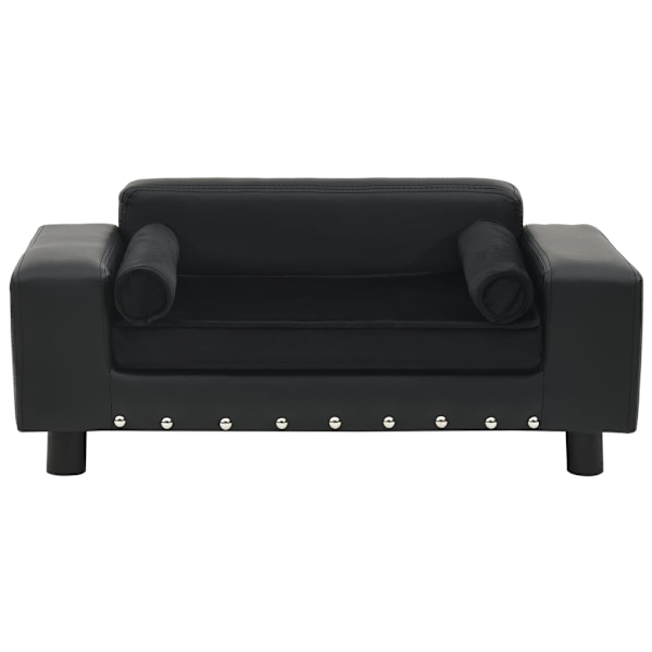vidaXL Hundsoffa svart 81x43x31 cm plysch och konstläder Svart