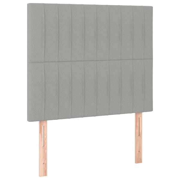 vidaXL Ramsäng med madrass ljusgrå 90x190 cm tyg Grå