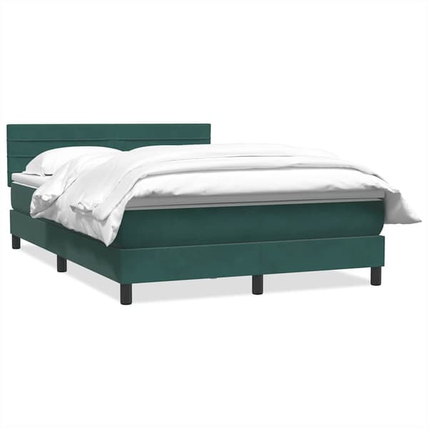 vidaXL Ramsäng med madrass mörkgrön 160x220 cm sammet Grön