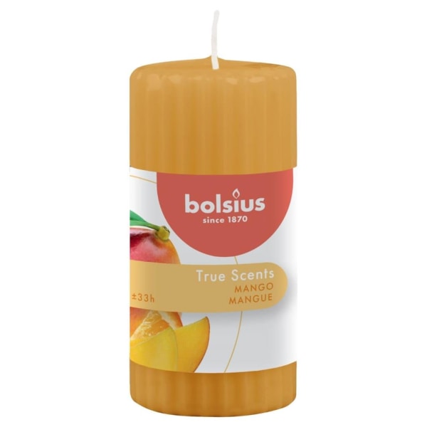 Bolsius Ribbade blockljus med doft 6-pack 120x58 mm mango Orange