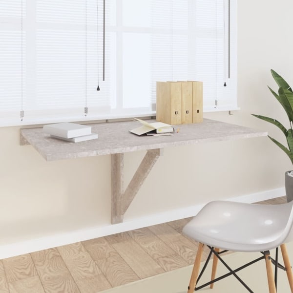 vidaXL Väggbord betonggrå 100x60x56 cm konstruerat trä Grå