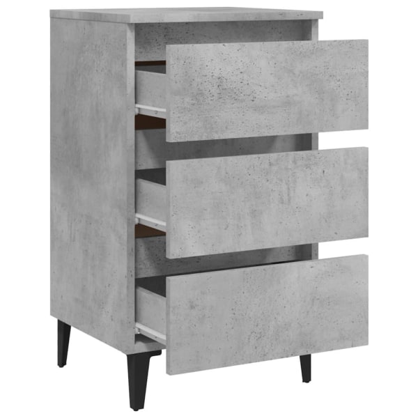 vidaXL Sängbord med metallben 2 st betonggrå 40x35x69 cm grå