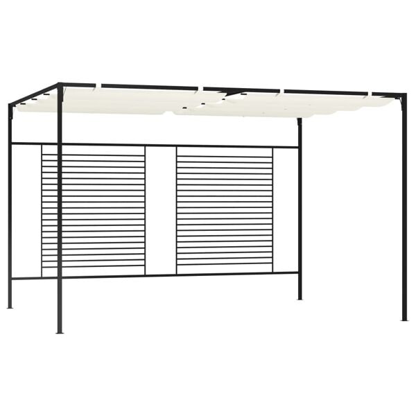 vidaXL Paviljong med infällbart tak 3x4x2,3 m gräddvit 180 g/m² Creme