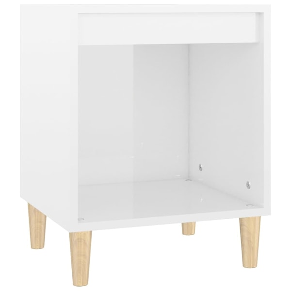 vidaXL Sängbord vit högglans 40x35x50 cm konstruerat trä Vit