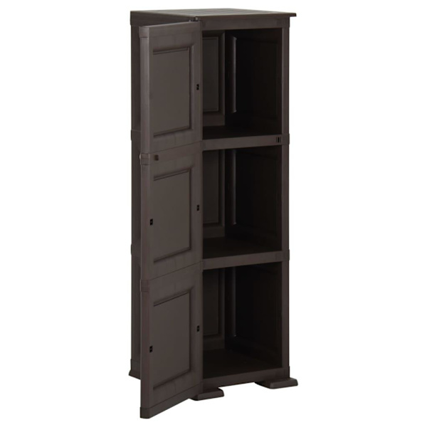vidaXL Plastskåp 40x43x125 cm träimitation brun Brun