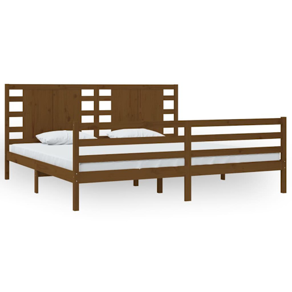 vidaXL Sängram honungsbrun massiv furu 200x200 cm Brun