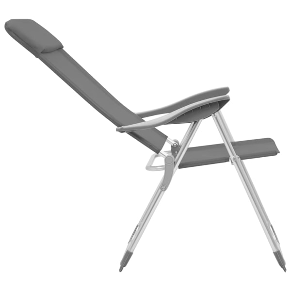 vidaXL Hopfällbara campingstolar 4 st aluminium grå grå
