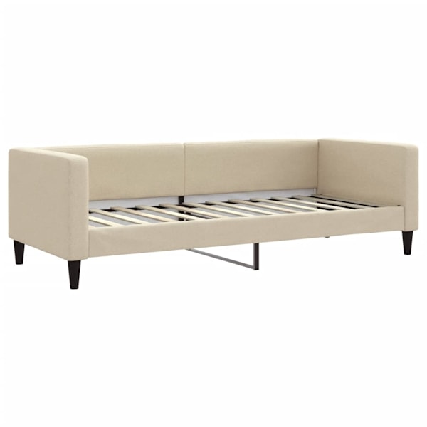 vidaXL Dagbädd utdragbar med lådor gräddvit 80x200 cm tyg Kräm