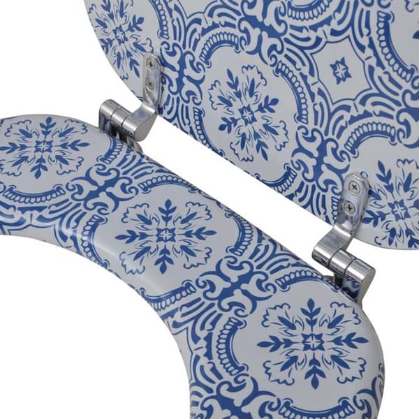 vidaXL Toalettsitsar med lock 2 st MDF porslin multifärg