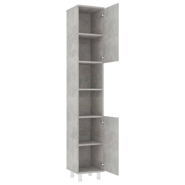 vidaXL Badrumsskåp betonggrå 30x30x179 cm spånskiva grå