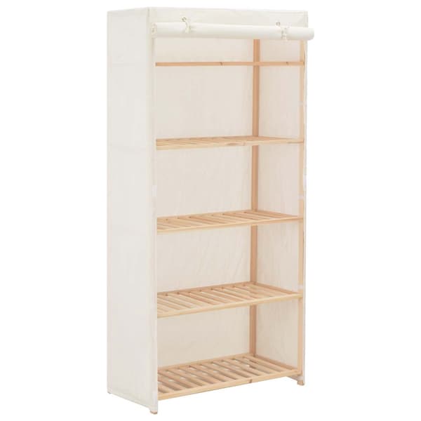 vidaXL Garderob 79x40x170 cm vit tyg Vit