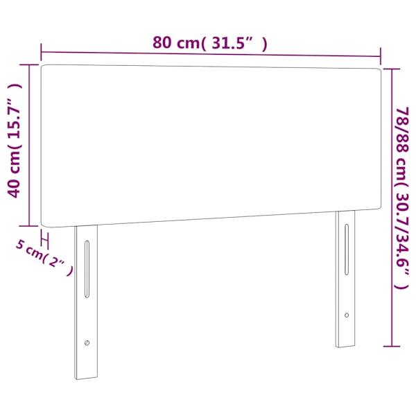vidaXL Sänggavel vit 80x5x78/88 cm konstläder Vit