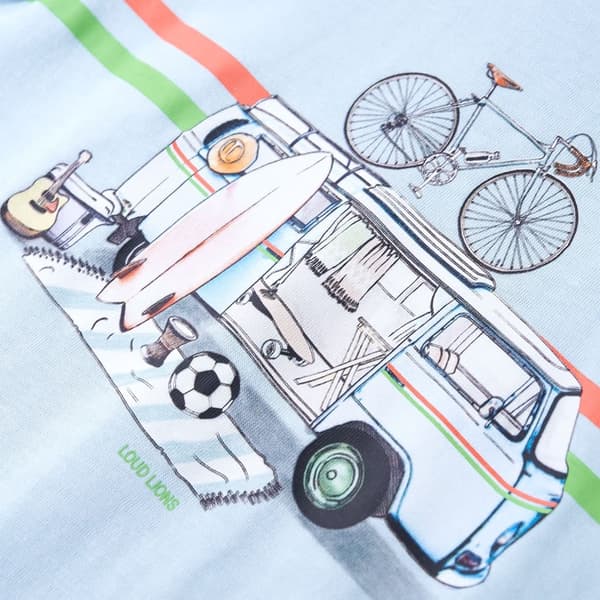 vidaXL T-shirt för barn ljusblå 128 Blå