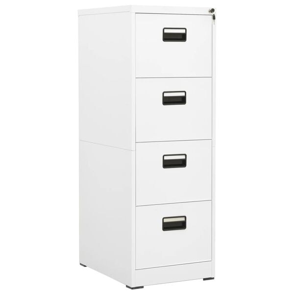 vidaXL Dokumentskåp vit 46x62x133 cm stål Vit
