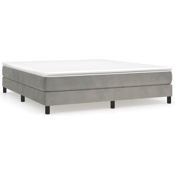 vidaXL Sängram utan madrass ljusgrå 180x200 cm sammet Grå