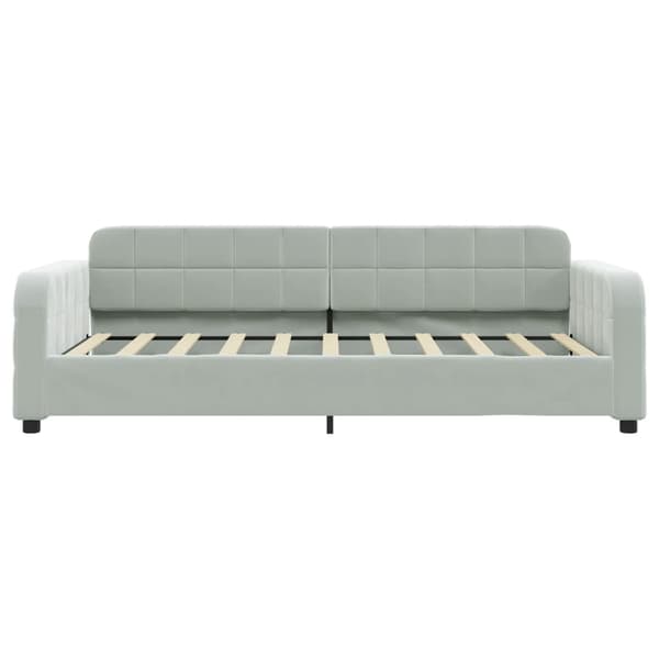 vidaXL Dagbädd med madrass ljusgrå 90x190 cm sammet Grå