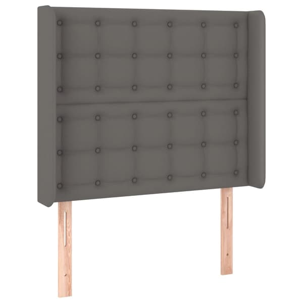 vidaXL Sänggavel med kanter grå 93x16x118/128 cm konstläder Grå
