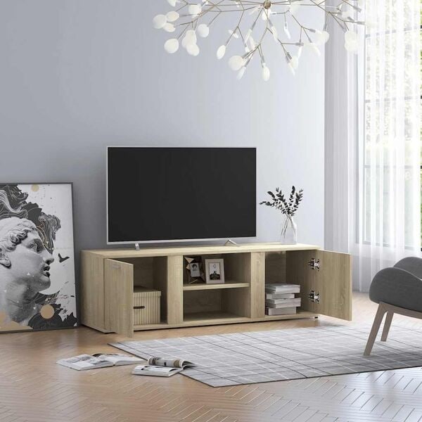vidaXL TV-bänk sonoma-ek 120x34x37 cm konstruerat trä Brun