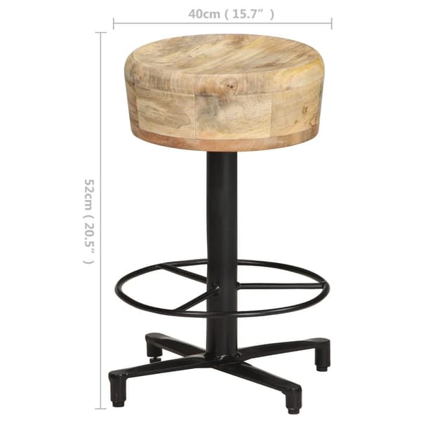 vidaXL Barstolar 2 st 52 cm massivt mangoträ Brun