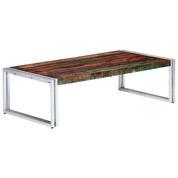 vidaXL Soffbord 120x60x35 cm massivt återvunnet trä multifärg