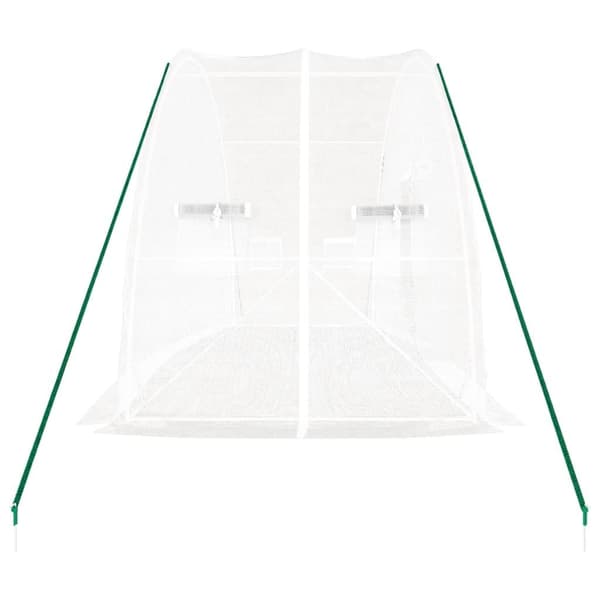 vidaXL Växthus med stålram vit 12 m² 6x2x2,85 m Vit