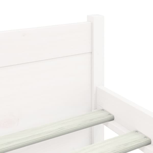 vidaXL Sängram vit massivt trä 135x190 cm Vit