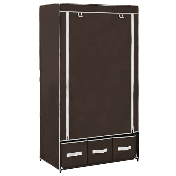 vidaXL Garderob brun 87x49x159 cm tyg Brun