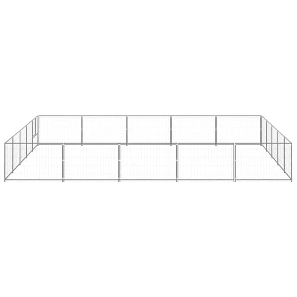 vidaXL Hundgård silver 25 m² stål Silver